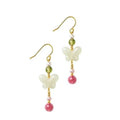 White Butterfly Earrings with 925 Silver Pins