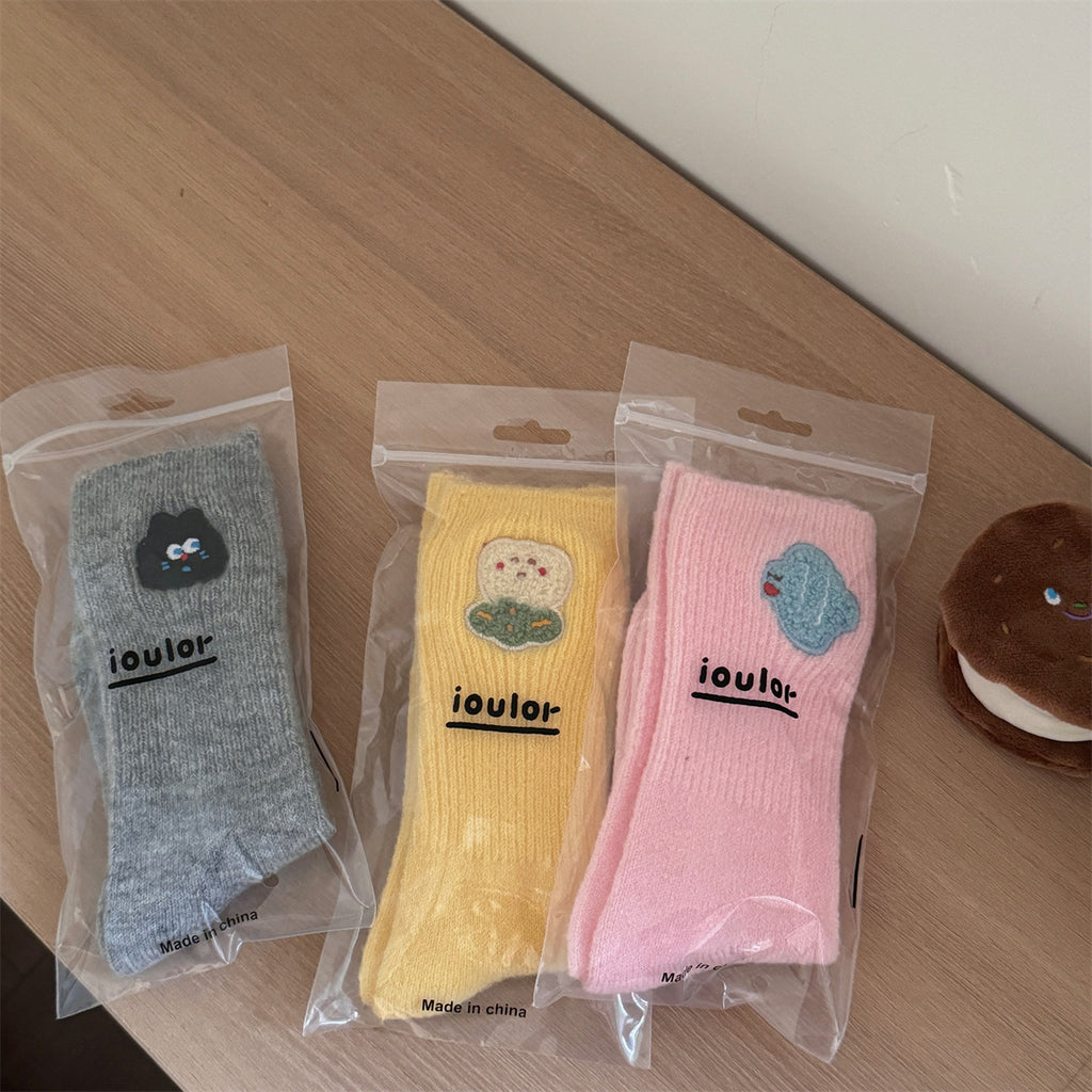 Thickened Winter Wool Socks For Warmth And Cuteness