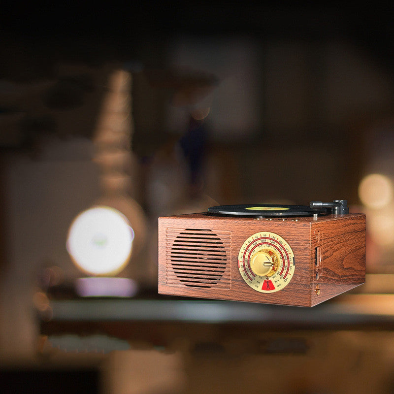 Vintage Bluetooth Speaker Wood Phonograph