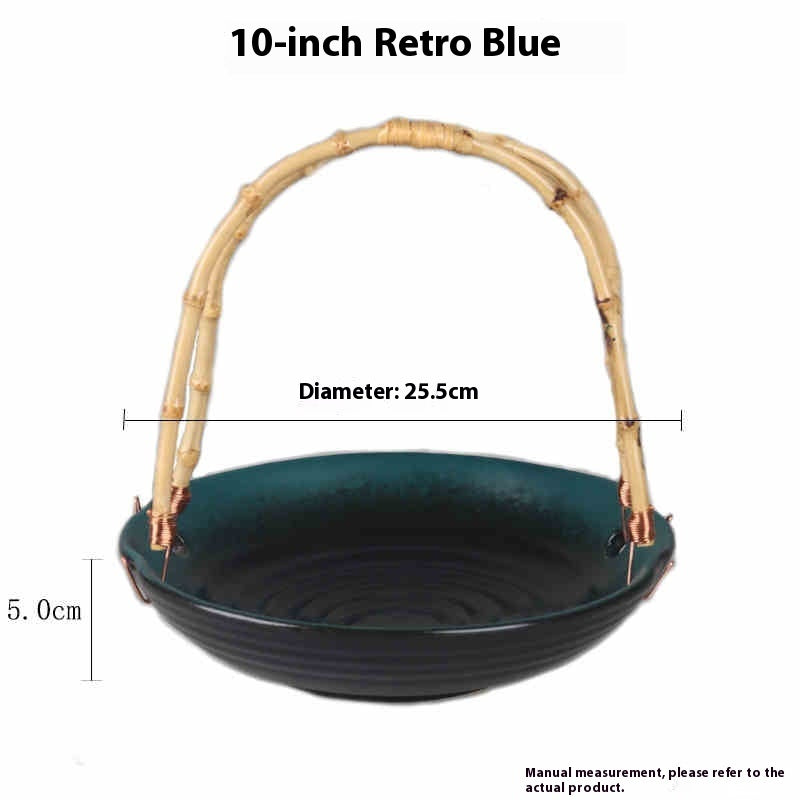 Japanese Cuisine Plate With Handle Basket Plate