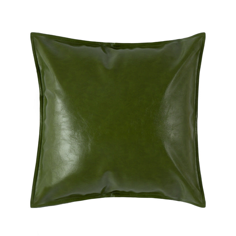 Simple Plain PU Leather Pillowcase For Living Room