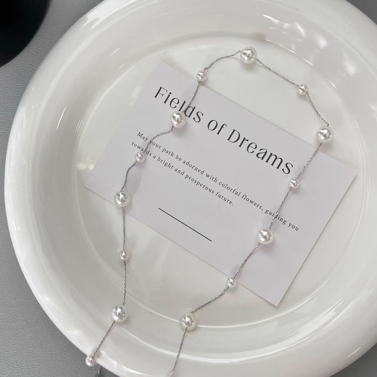 Elegant Long Pearl Necklace