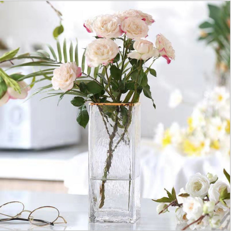 Transparent Luxury Gold-painted Glass Vases Flower Home Decor Wedding Decoration