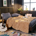 Double-layer long plush blanket