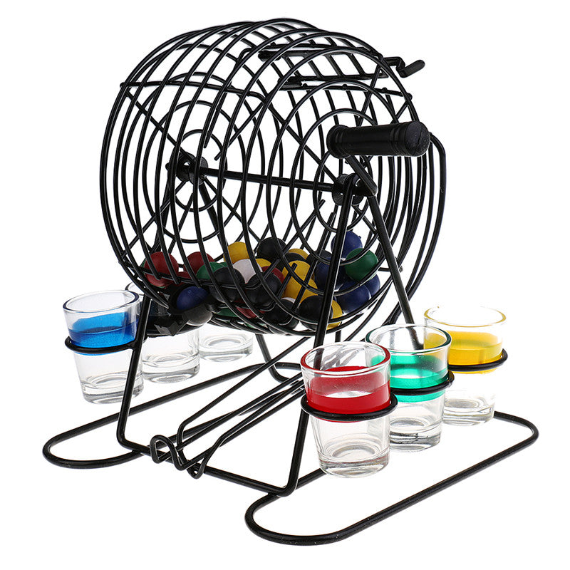 Bingo Game Hand Draw Lottery Machine with 6 Cups 48 Balls Set