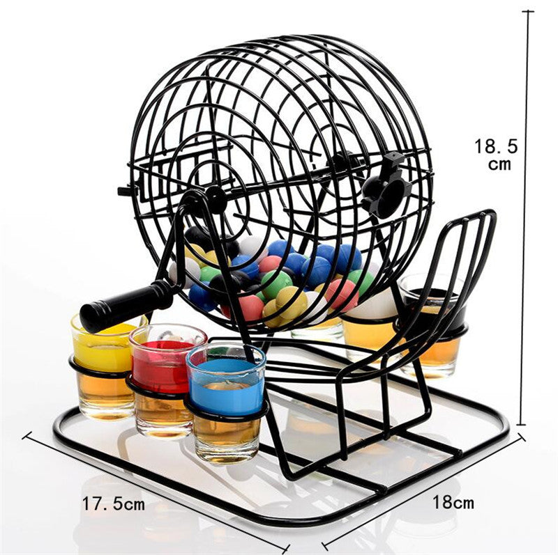 Bingo Game Hand Draw Lottery Machine with 6 Cups 48 Balls Set