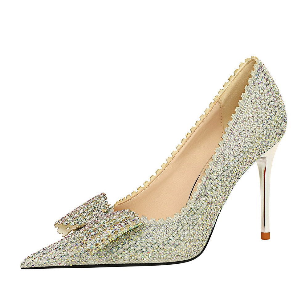 Princess Wedding Shoes Thin High Heels Shallow Mouth