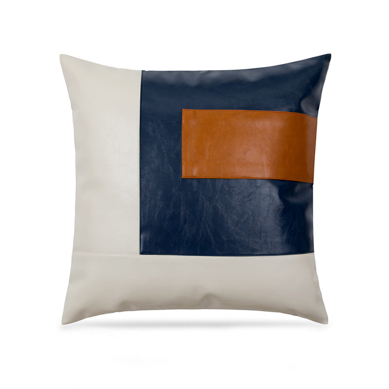 Simple Plain PU Leather Pillowcase For Living Room