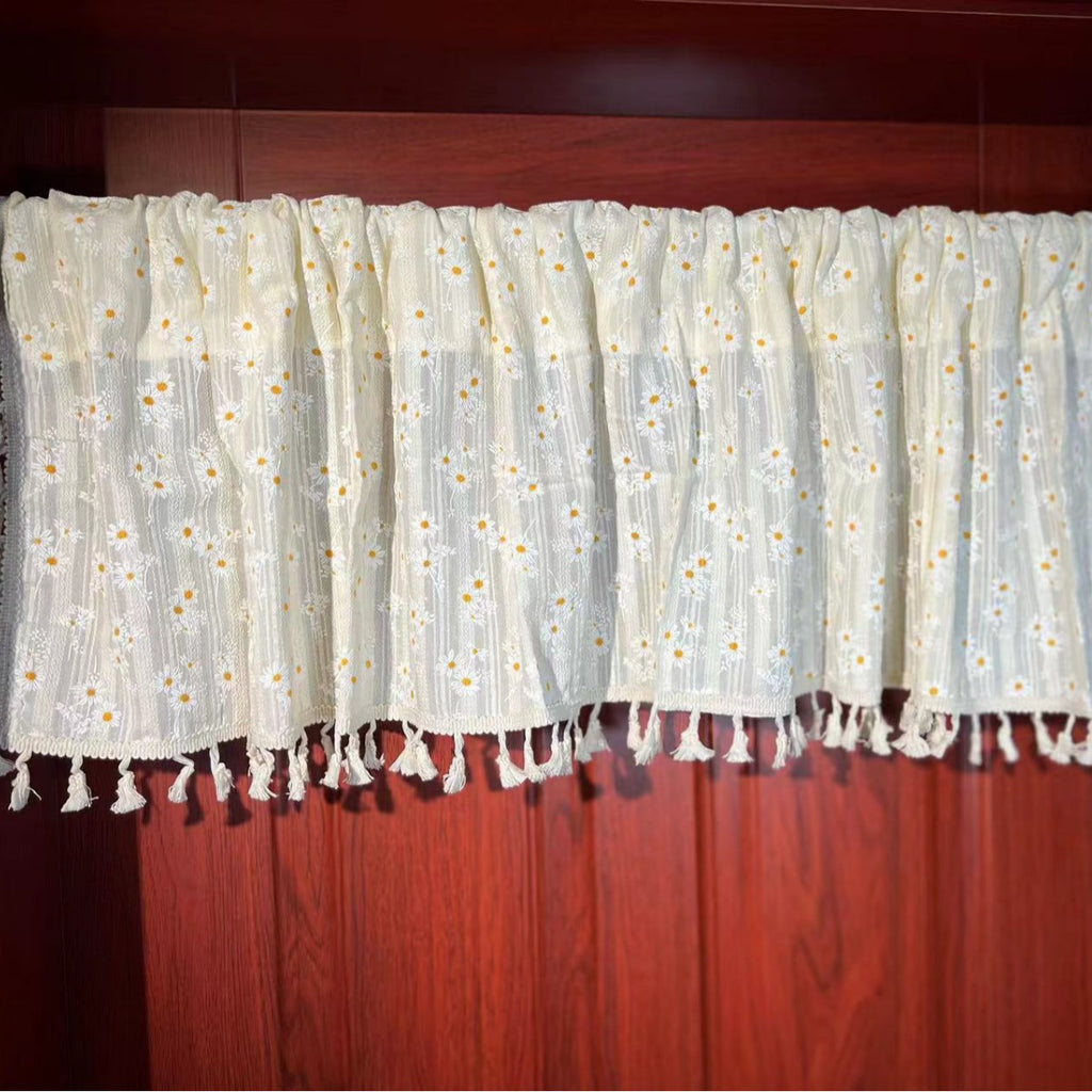 Tassel Curtain Kitchen Short Curtain Floating Window Coffee Curtain