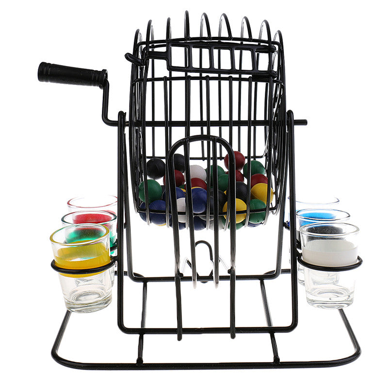 Bingo Game Hand Draw Lottery Machine with 6 Cups 48 Balls Set