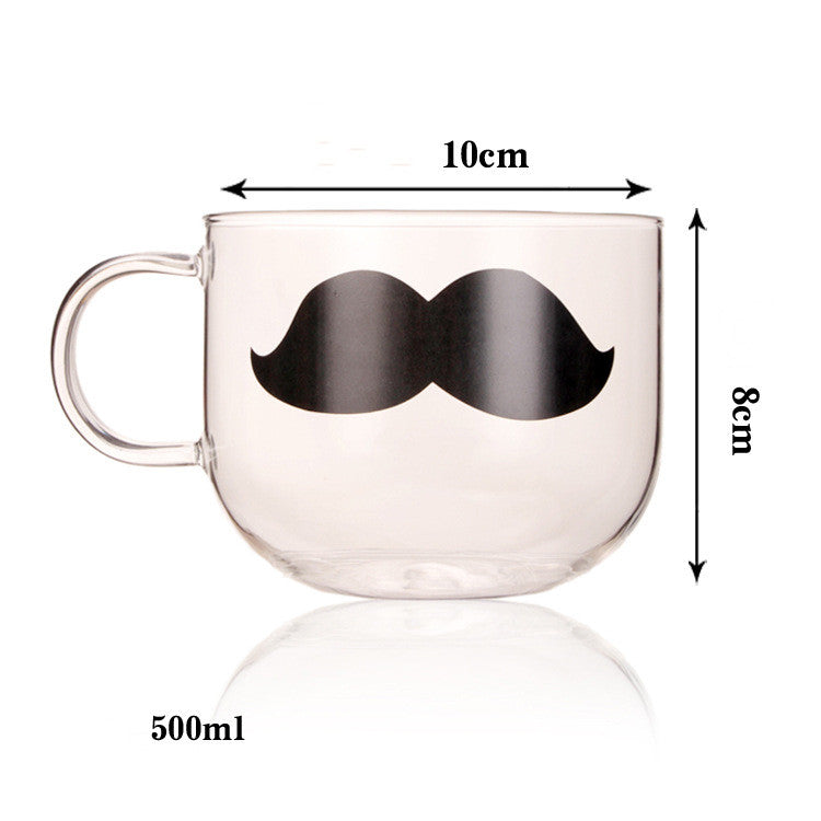 Cute Zip-top Glasses For Creative Moustache Cups