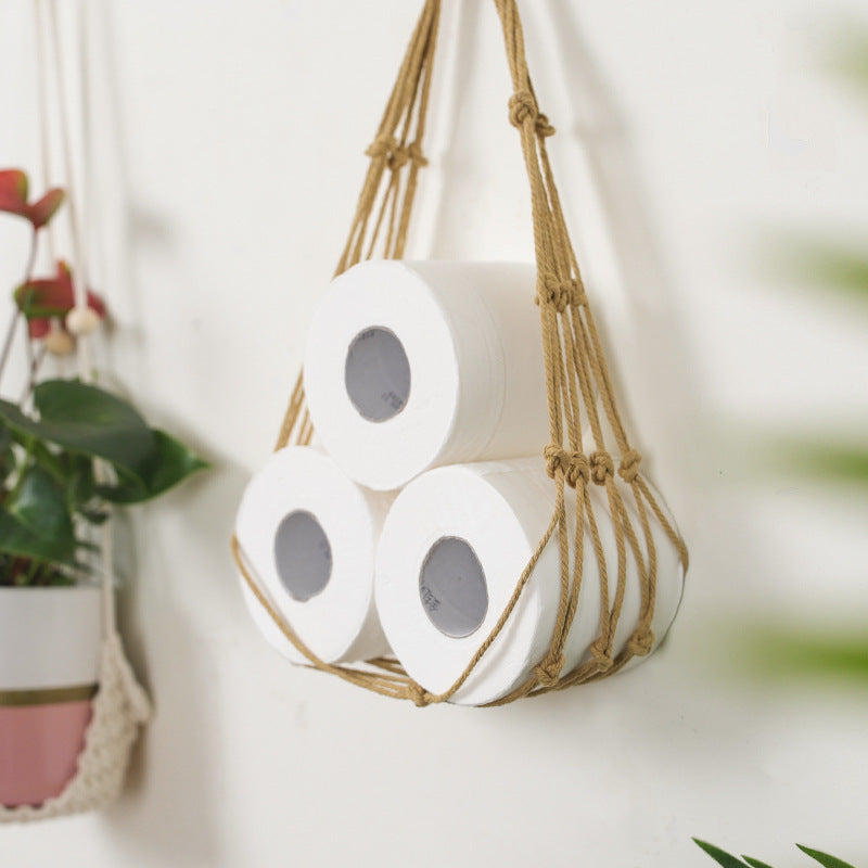 Paper Roll Cotton Rope Storage Hanging Bag