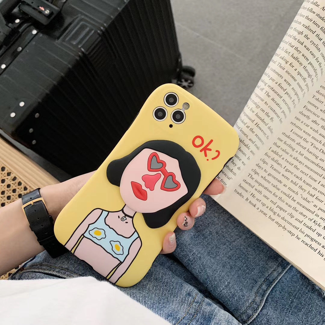 Compatible with Apple , Three-Dimensional Silicone Suitable For Apple 11pro Max Mobile Phone Case