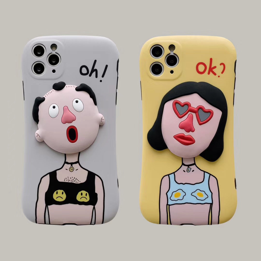 Compatible with Apple , Three-Dimensional Silicone Suitable For Apple 11pro Max Mobile Phone Case