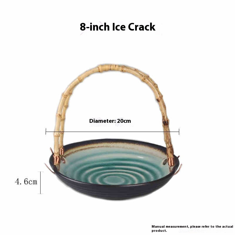 Japanese Cuisine Plate With Handle Basket Plate