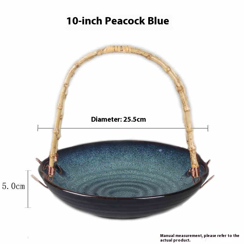 Japanese Cuisine Plate With Handle Basket Plate