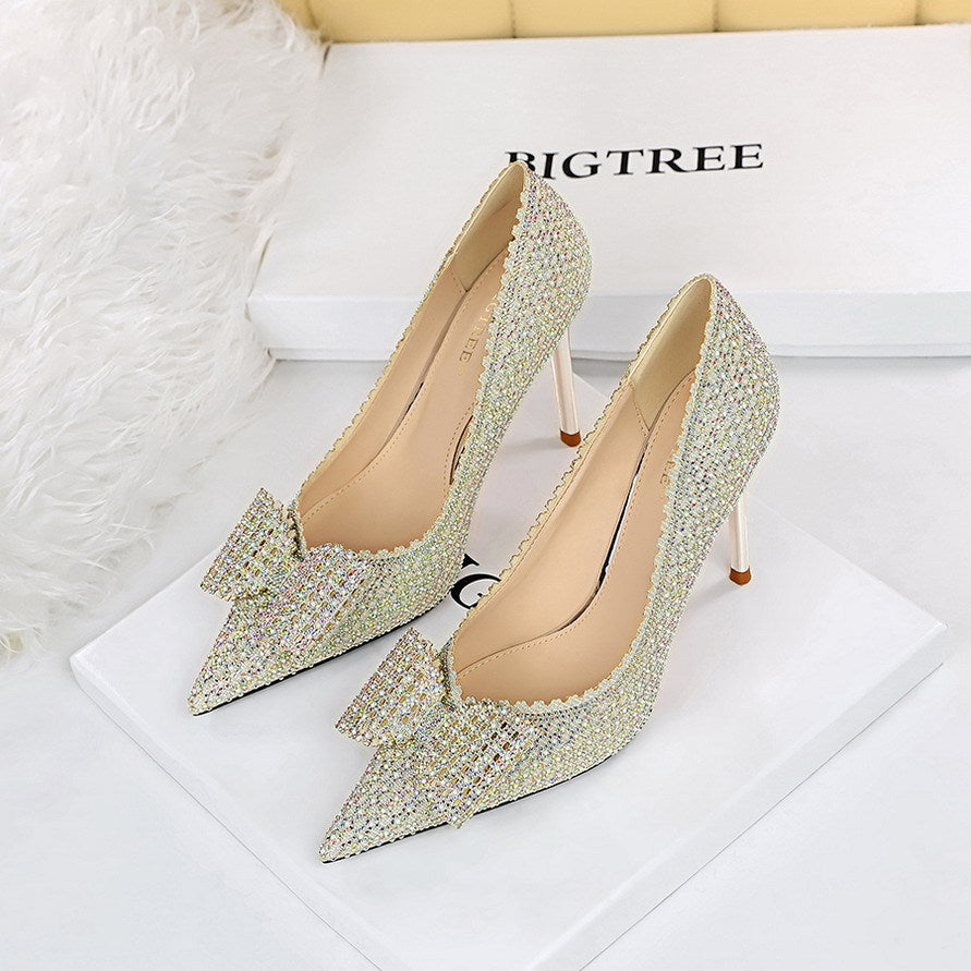 Princess Wedding Shoes Thin High Heels Shallow Mouth