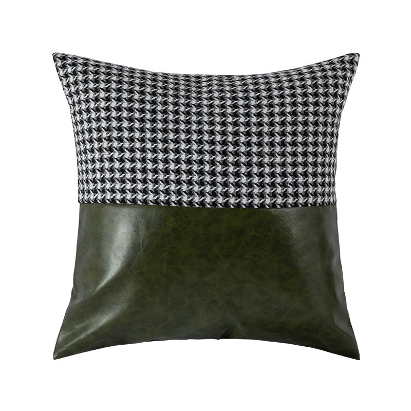 Simple Plain PU Leather Pillowcase For Living Room