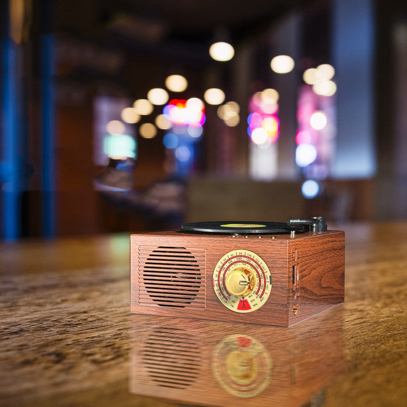 Vintage Bluetooth Speaker Wood Phonograph