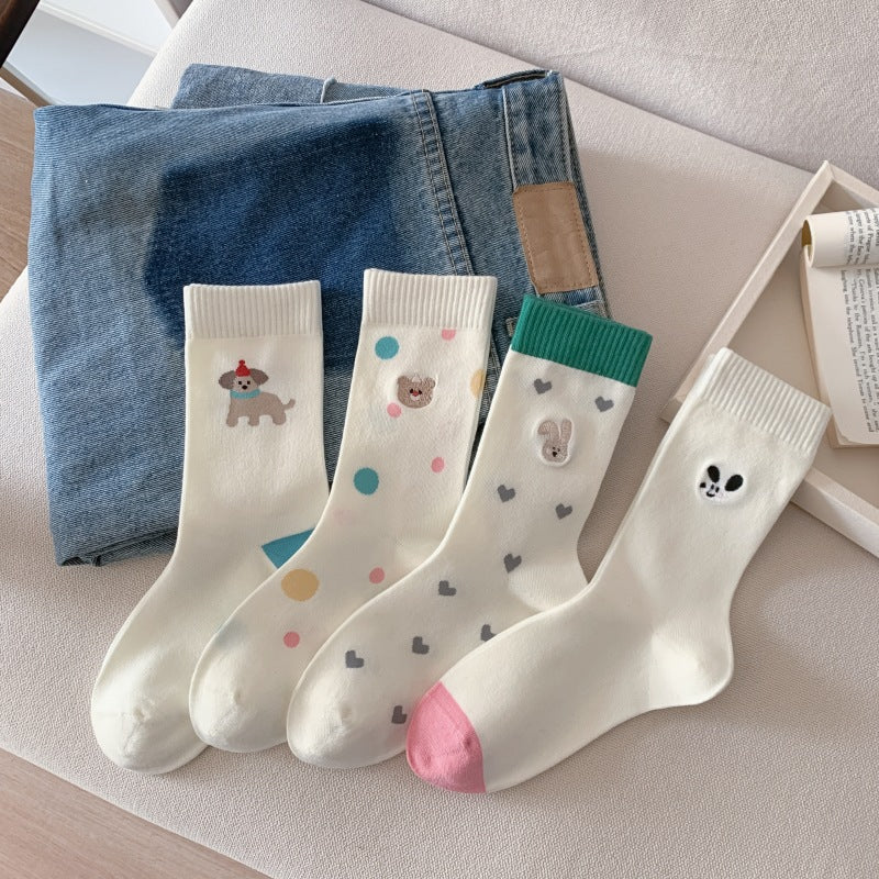 Womens Mid-calf Socks That Are Breathable And Sweat-absorbent