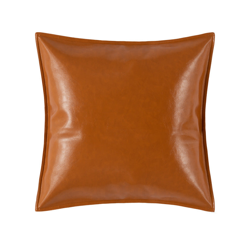 Simple Plain PU Leather Pillowcase For Living Room