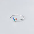 Cute rainbow love adjustable ring