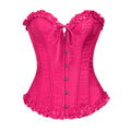 Retro Corset Waist Top Rose Red