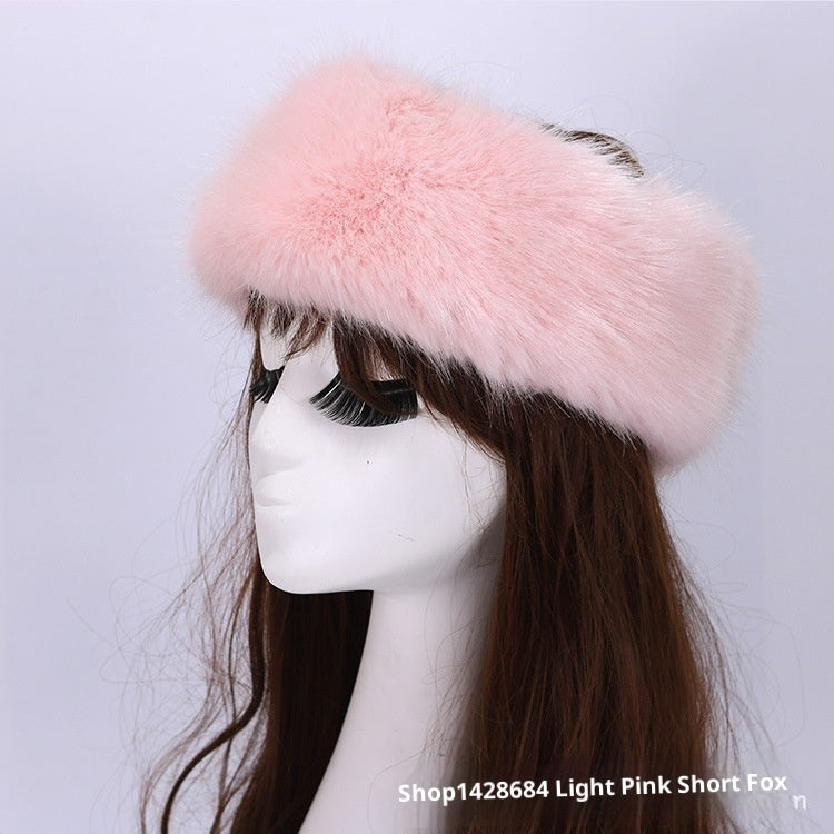 Elastic Faux Fur Fox Fur Headband For Women