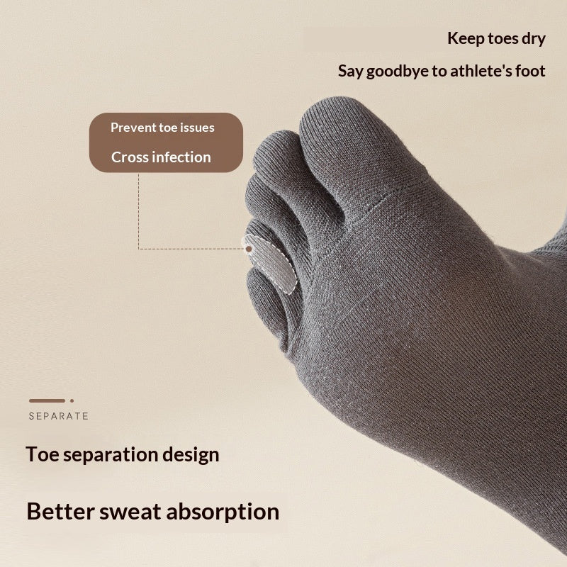 Mens Five-Toe Business Socks Pure Cotton Odor-Resistant