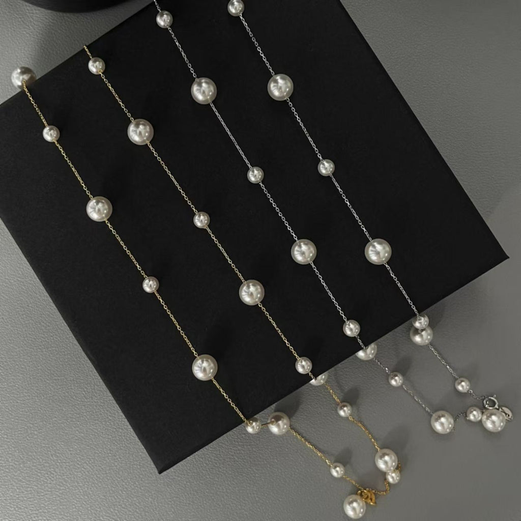 Elegant Long Pearl Necklace