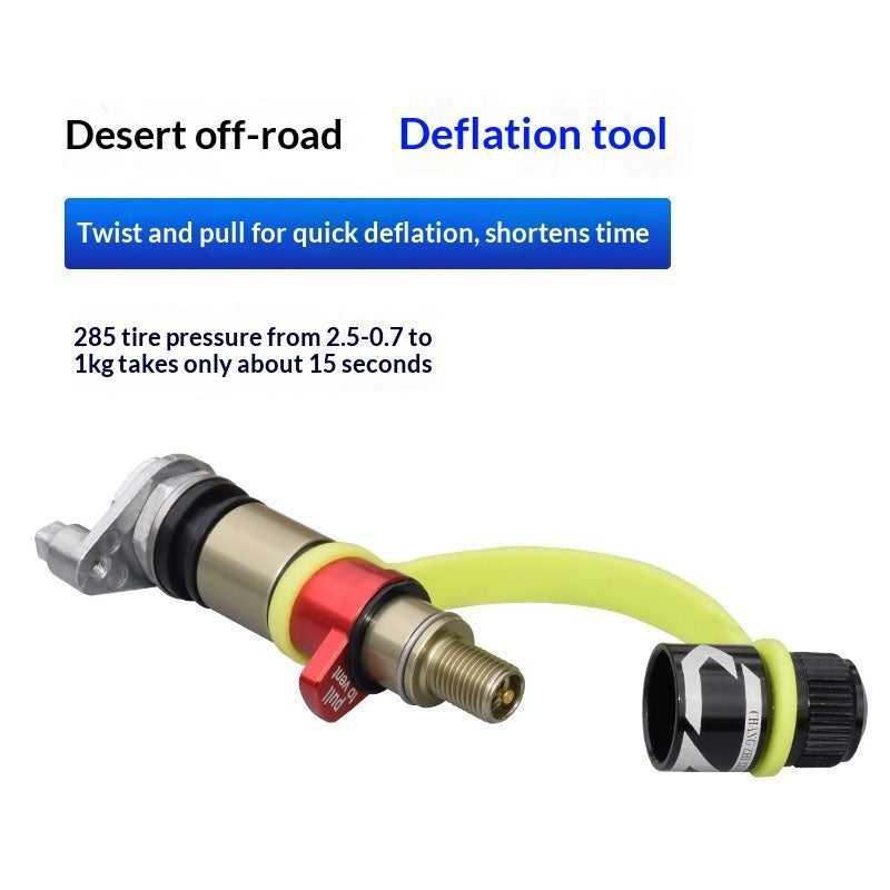 Off-Road Tire Deflation Valve For Rapid Air Release In The Desert