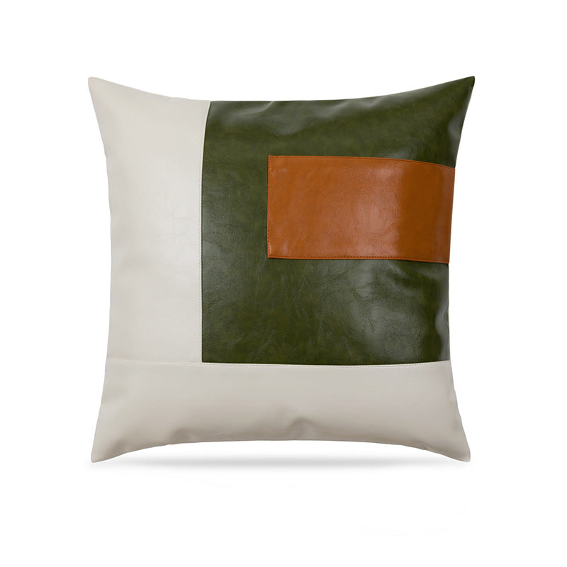 Simple Plain PU Leather Pillowcase For Living Room