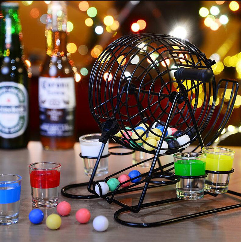 Bingo Game Hand Draw Lottery Machine with 6 Cups 48 Balls Set