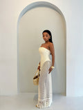 Resort-style Hollow-out Womens Knitted Dress