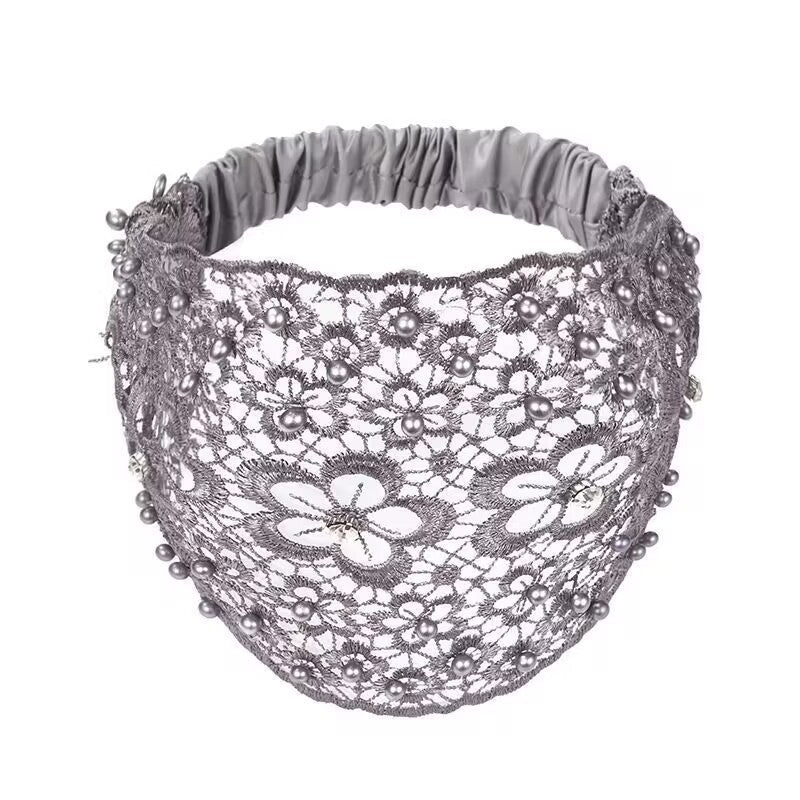 Plum Blossom Hollow Hair Band New Beaded Wide Brim Hair Pressing Headband