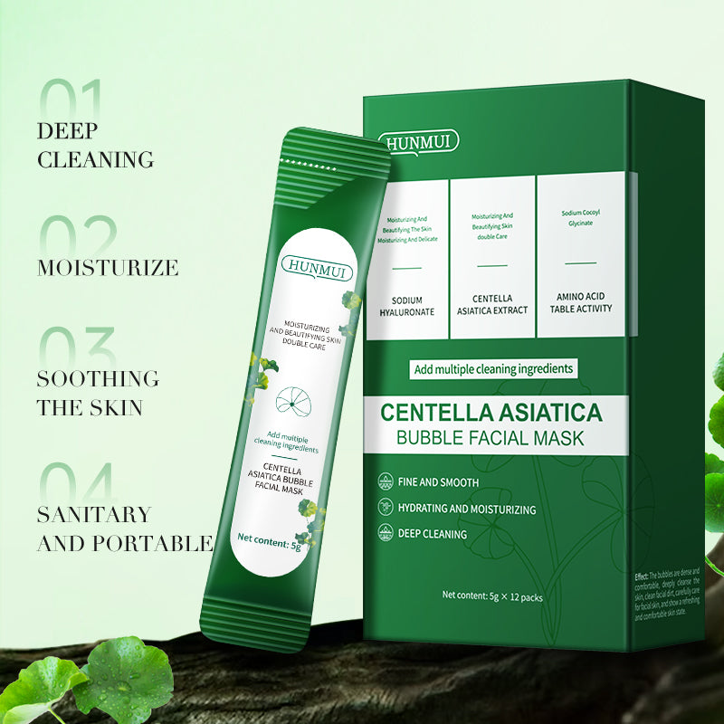 HUNMUI Centella Asiatica Bubble Face Mask 4gx12 Packs