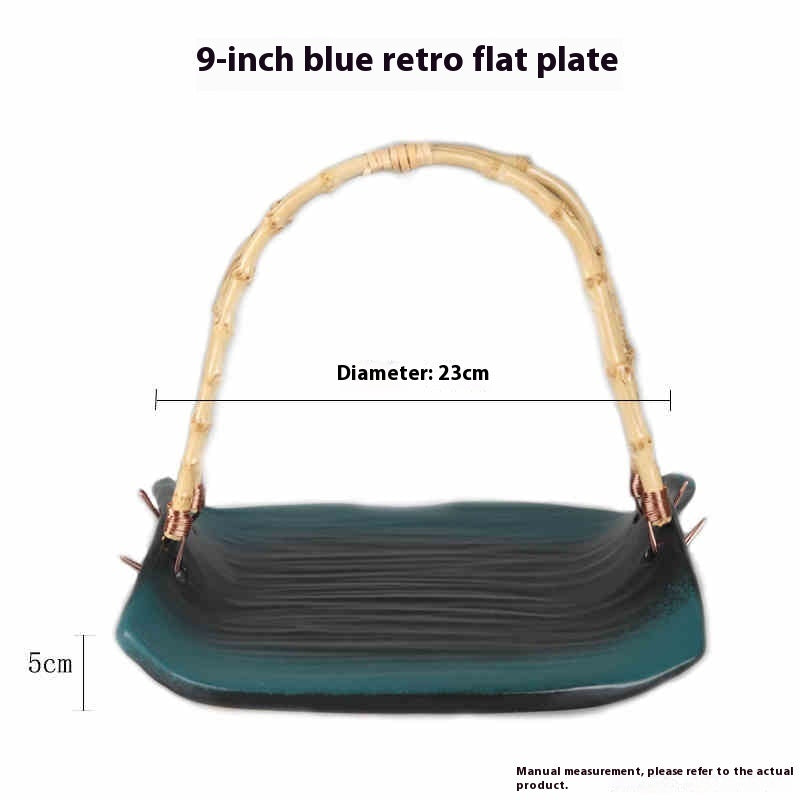 Japanese Cuisine Plate With Handle Basket Plate