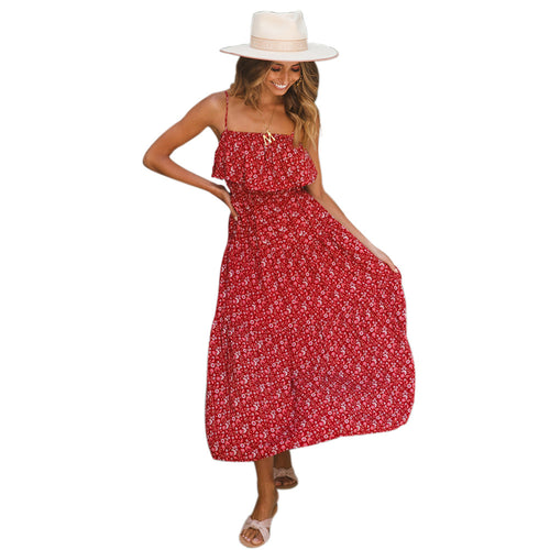 Bohemian Large Floral Sling Split Skirt