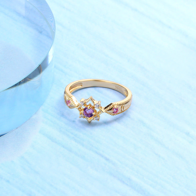 Sterling Silver Amethyst Ring Girl