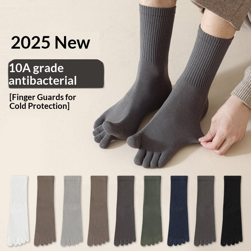 Mens Five-Toe Business Socks Pure Cotton Odor-Resistant