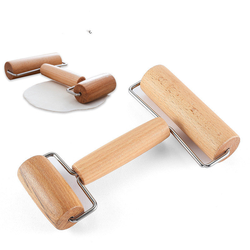 Double-ended Wooden Rolling Pin Holding Solid Wood Flour Stick Baking Utensils