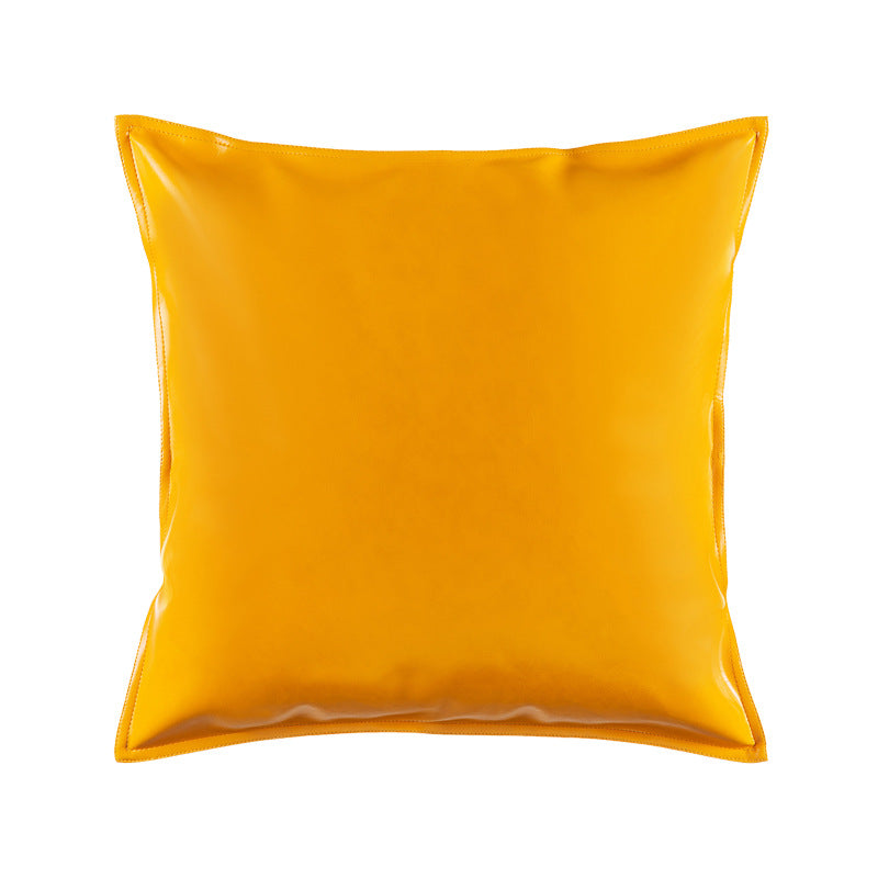 Simple Plain PU Leather Pillowcase For Living Room