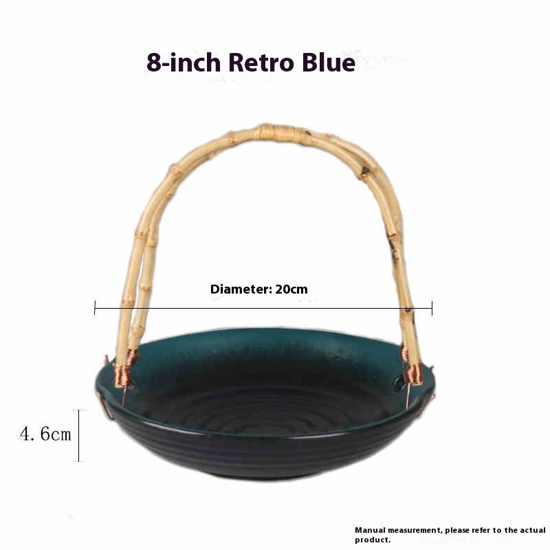 Japanese Cuisine Plate With Handle Basket Plate