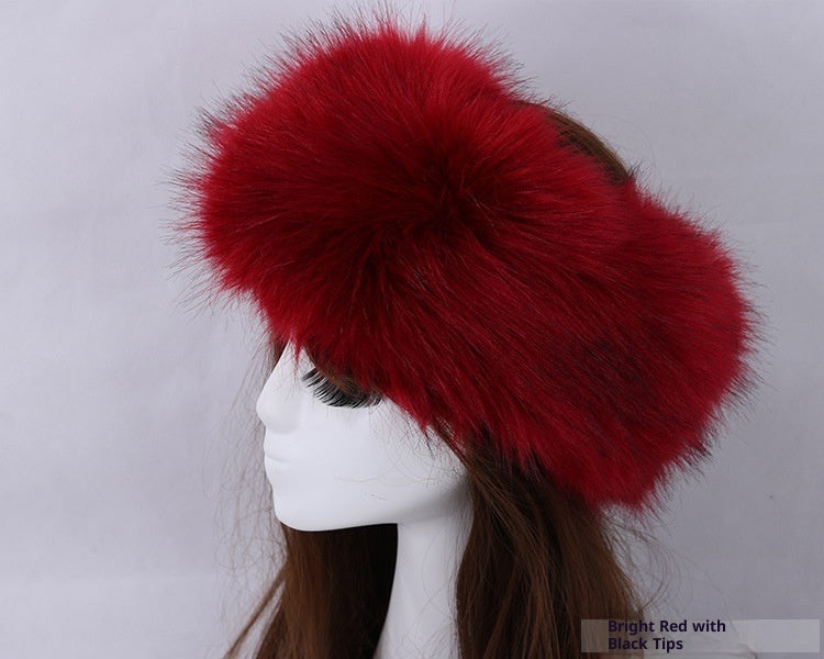 Elastic Faux Fur Fox Fur Headband For Women