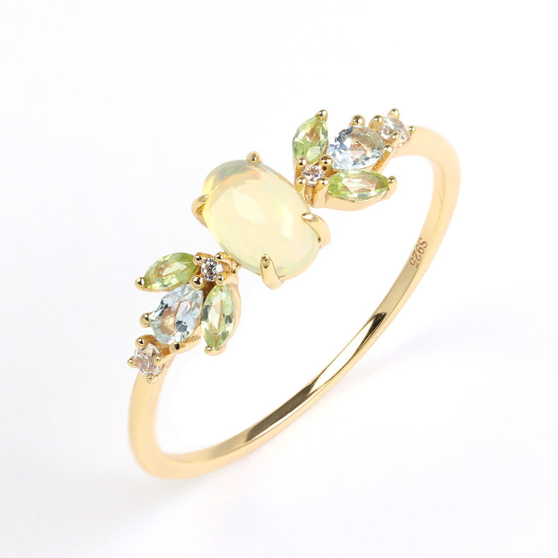 Natural Aobao Ring Horse Eye Olivine High-grade Feeling