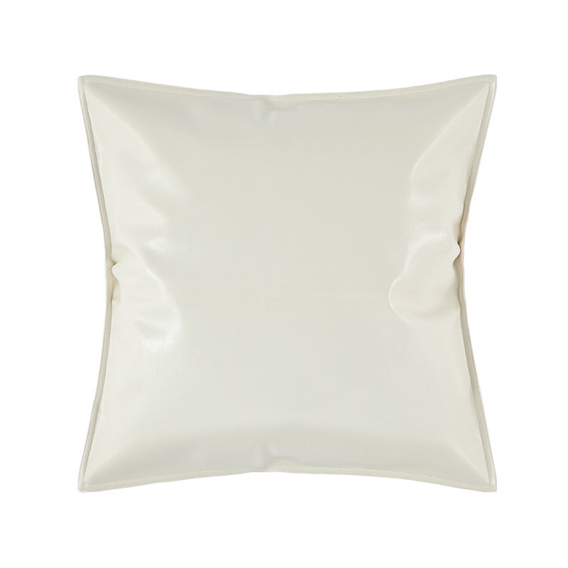 Simple Plain PU Leather Pillowcase For Living Room