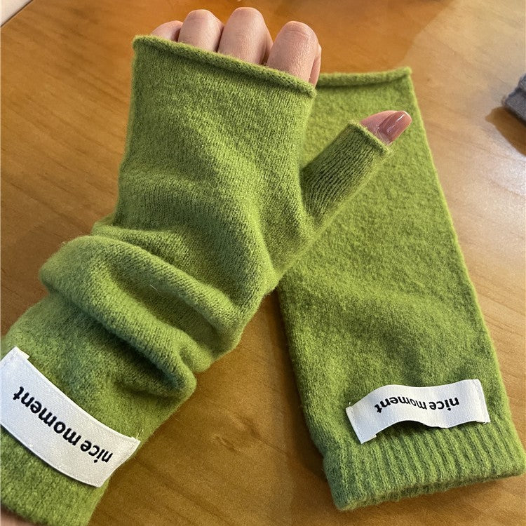 Winter Warm Faux Cashmere Knitted Fingerless Mittens