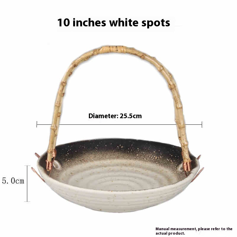 Japanese Cuisine Plate With Handle Basket Plate