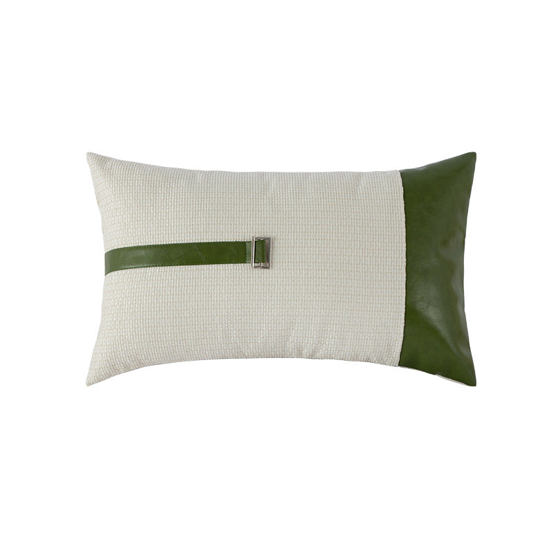 Simple Plain PU Leather Pillowcase For Living Room