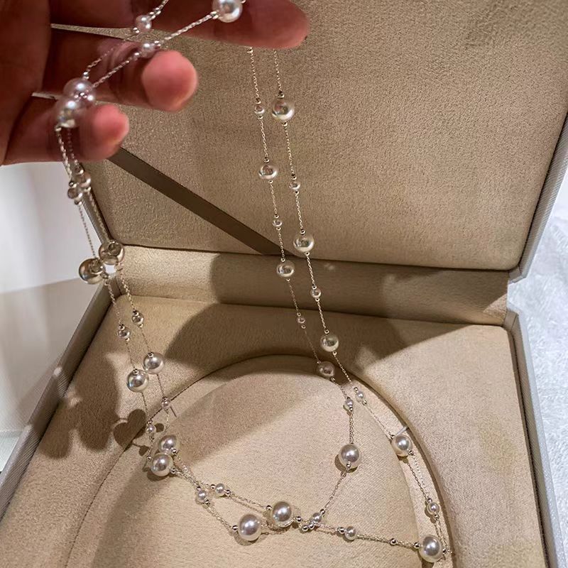 Elegant Long Pearl Necklace